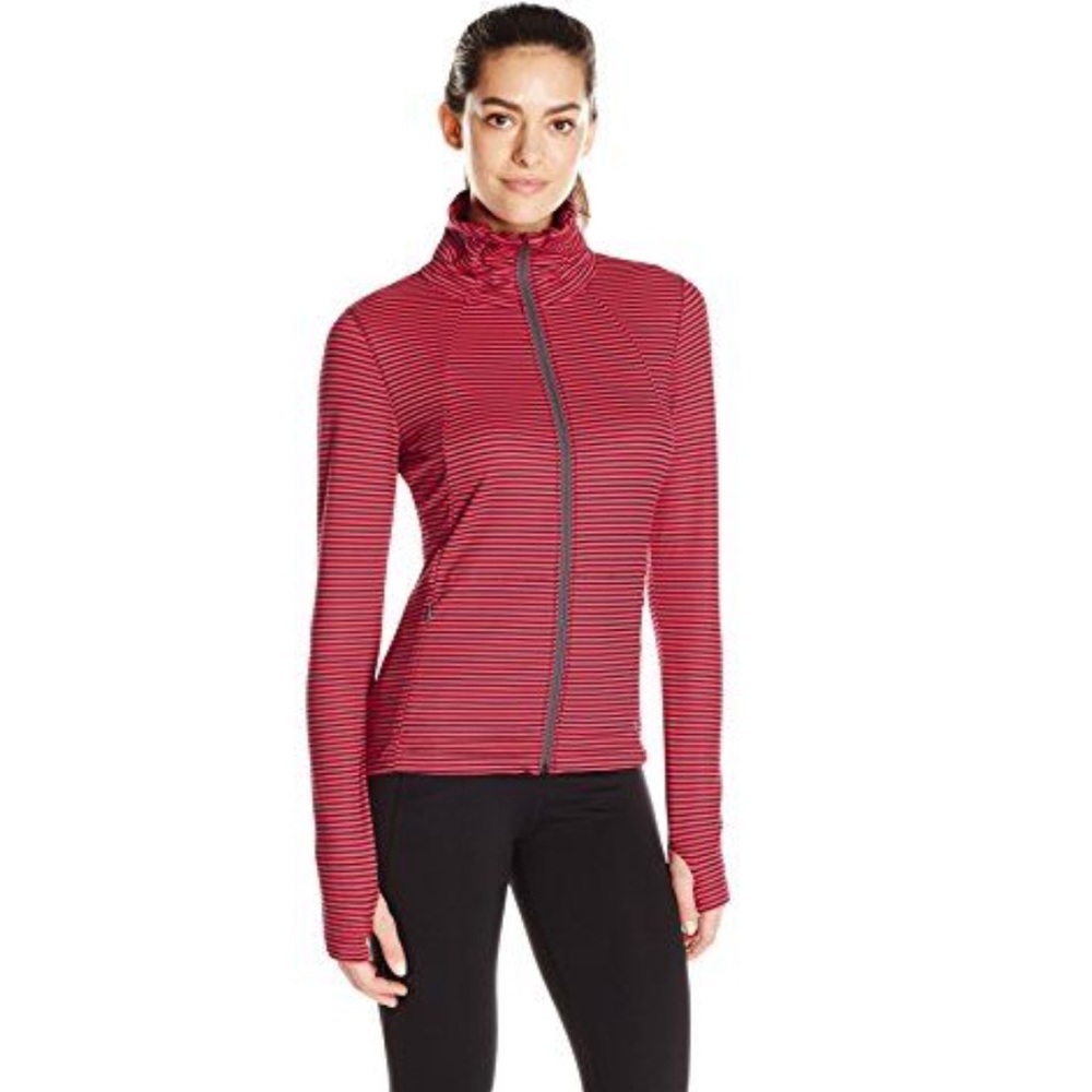 Lole Essential Cardigan in Pink Reflective Stripe - Picture 2 of 6